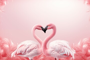 couple flamingo blurred background for cute and love design