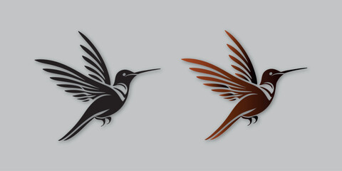 hummingbird modern logo design vector template  
