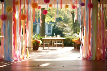 World fun day colorful streamers, party favors, and festive lights spread joy throughout the house