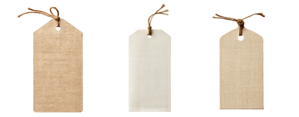 Set of paper tags price and rope