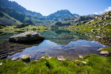 Summer landscape in Aiguestortes and Sant Maurici National Park, Spain