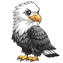 Cute Bald Eagle Sticker Clipart