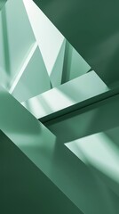 Clean green minimalist background with abstract geometric shapes and lines