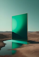 art, futuristic and simulated environmental atmosphere with screen-space reflection. Generative AI.	
