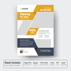 Real estate Flyer Template Design Layout with a4 paper size.property sale flyer