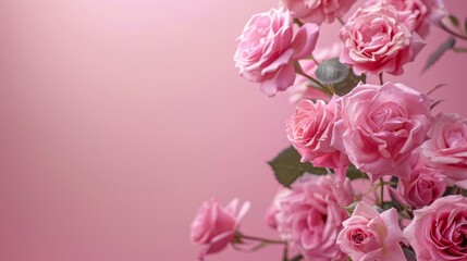 Naklejka na ściany i meble Background with blooming flower roses
