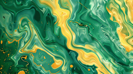 Abstract green and yellow marble texture. Fractal background