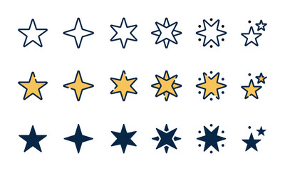 set of star icon symbols