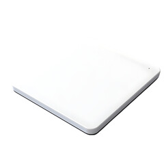 White tablet computer with blank screen on png background