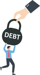 Business debt and financial crisis, Debt reduction or financial obligations concept,

