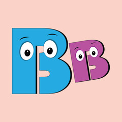 Alphabet fullcolor with eyes cartoon character. Cute abc design for book cover, poster, card, print on baby's clothes, pillow etc. Colorful letters composition.