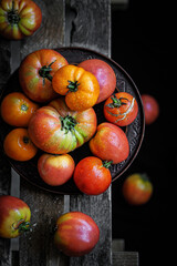 organic vegetables from the garden. 
fresh home-grown tomatoes