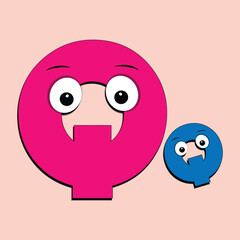 Alphabet fullcolor with eyes cartoon character. Cute abc design for book cover, poster, card, print on baby's clothes, pillow etc. Colorful letters composition.