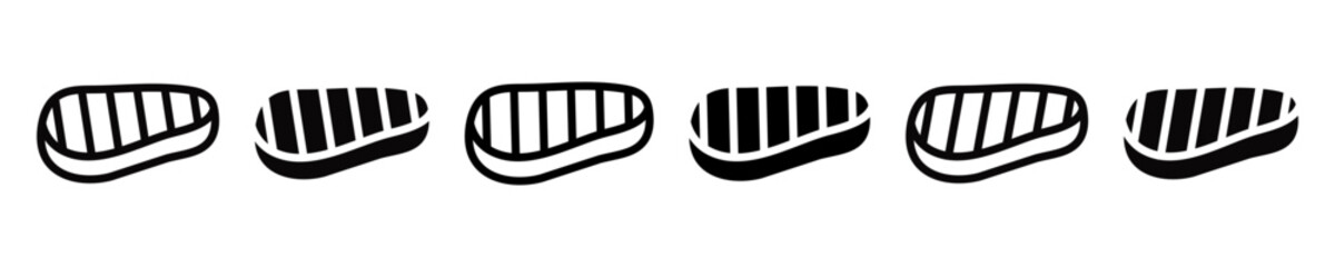 Steak icon illustration. Simple grill vector symbol. Isolated graphic illustration meat. Food symbol set. Steaks icon in vector design style