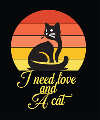 Cat silhouette Vector for T-shirt Design