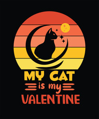 Cat silhouette Vector for T-shirt Design