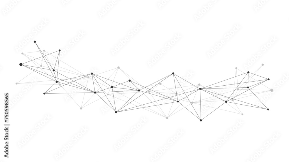 Poster Connecting dots and lines. Abstract geometric plexus style background. Hand drawn vector art