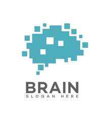 Brain Tech Logo Icon Brand Identity Sign Symbol Template 