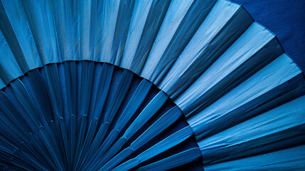Blue folding fan