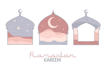 Ramadan Kareem greeting card template.