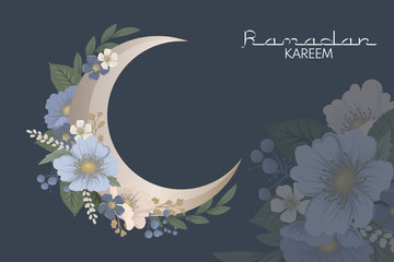 Ramadan Kareem greeting card template.