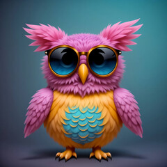 owl wearing sunglasses, generative AI