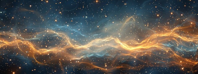 background with sparkles and waves with celestial theme dominant colors abstract - obrazy, fototapety, plakaty