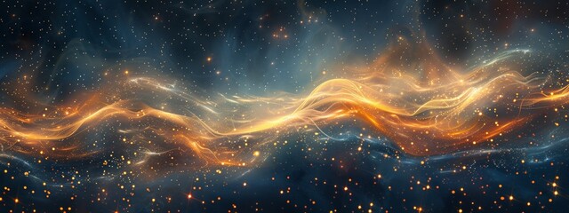 background with sparkles and waves with celestial theme dominant colors abstract