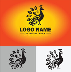 Fototapeta premium Peacock logo luxury style icon company brand business peacock logo template editable vector