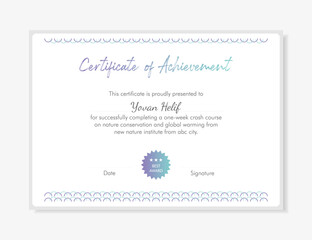 Creative and Elegant Certificate Template with Border Pattern Vector for Education Use