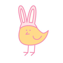 Chick with bunny ears, cute character - 750609331