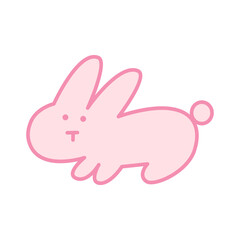 Cute bunny, pink rabbit character - 750609364
