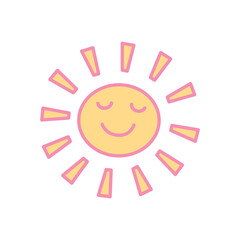 Cute smiling sun, vector illustration - 750609380