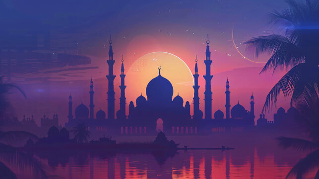 Ramadhan kareem or eid mubarak islamic greeting cards
