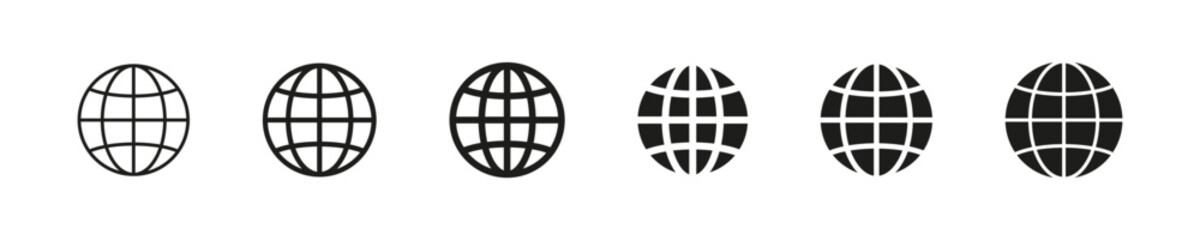 Globe icon. World sign. Internet vector symbol. International simple sign isolated on white background.