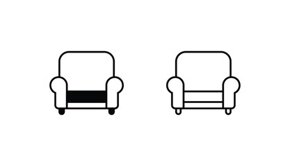 Accent Chair icon design with white background stock illustration