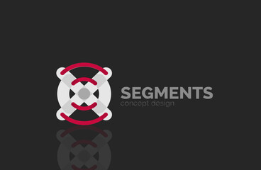 set vector linear logotypes geometric abstract symbols elegant icons