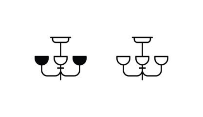 Chandelier icon design with white background stock illustration