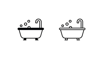 Bathtub icon design with white background stock illustration