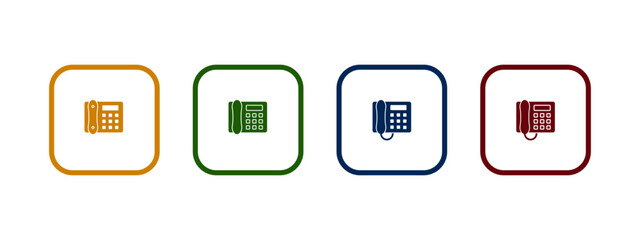 phone office icon vector illustration. office telephone icon in different color design.