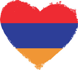 Armenia flag in heart shape.