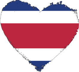 Costa Rica flag in heart shape.