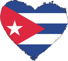 Cuba flag in heart shape.