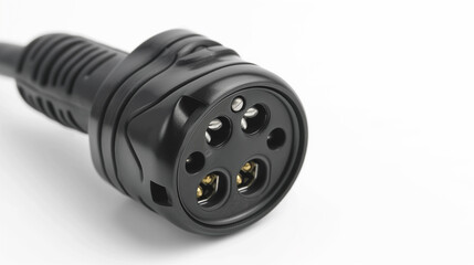 Charger for an electric car on a white background. Adapter, adapter, connector for electric car.