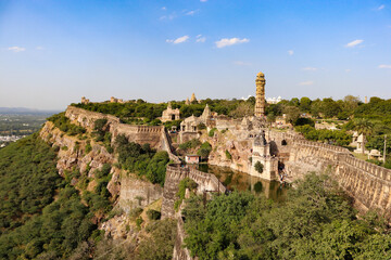 full view of chittaurgarh fort of Rajasthan, India 