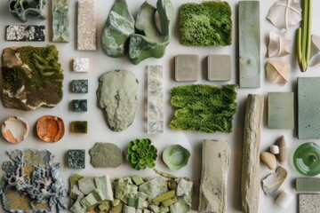 An array of sustainable materials and greenery laid out, perfect for educational content on...
