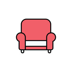 Accent Chair icon design with white background stock illustration