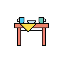 Dining Table icon design with white background stock illustration