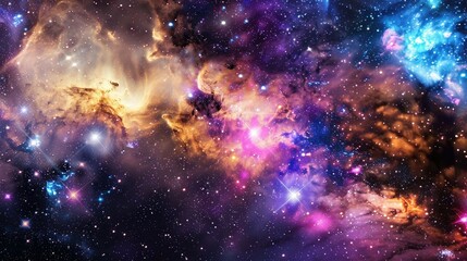Fototapeta premium Panoramic view of the galaxy and star. Abstract space background