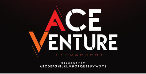 Ace Venture Creative modern alphabet fonts typography abstract decorative sport game technology fashion digital future creative logo design
